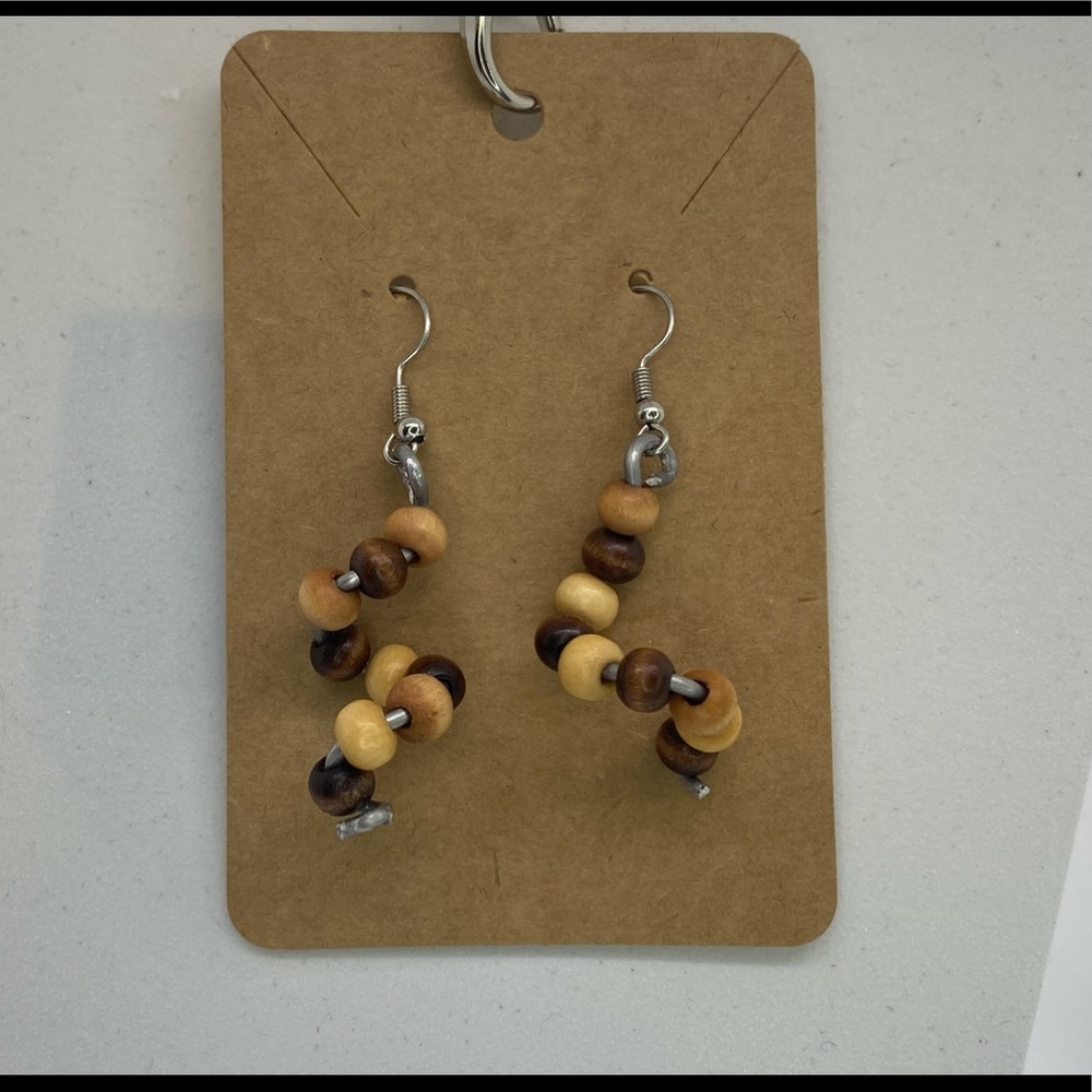 Wooden Swirl Earrings